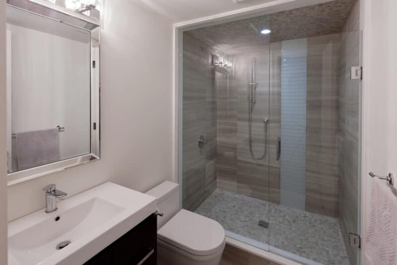 shower installation in an Anaheim home's bathroom