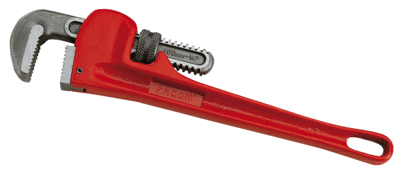 different wrenches in plumbing. This image is a pipe wrench